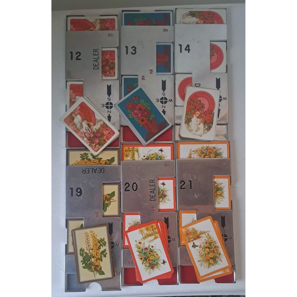 J-R Official Vintage Aluminum Duplicate Bridge Board Set of 6  12-13 14 19 20 21